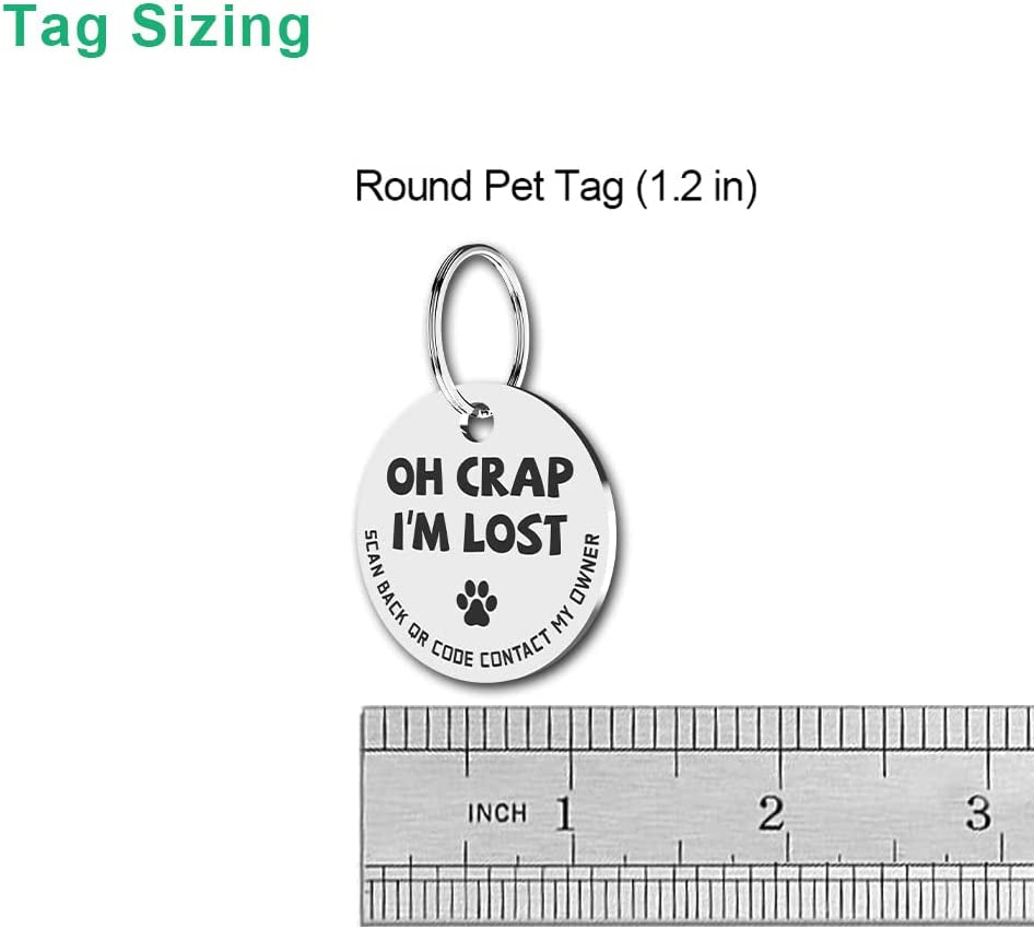 Stainless Steel QR Code Pet ID Tags - Instant Location Alerts & Online Pet Profiles!