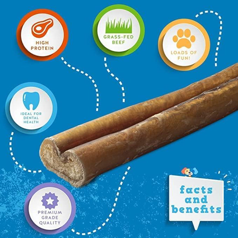 Jack & Pup 12-Inch Premium Bully Stick Trio - Perfect Chew Treat for Dogs!