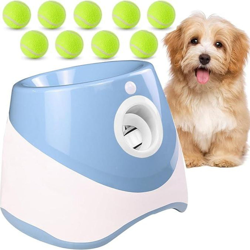 Ultimate Automatic Dog Ball Launcher - Interactive Toy with 3 Launching Distances & 3 Mini Tennis Balls for Small & Medium Dogs - Perfect for Indoor & Outdoor Fun!