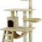 Luxurious 62" Classic Cat Tree with Faux Fur & Sisal Rope Scratcher - Beige