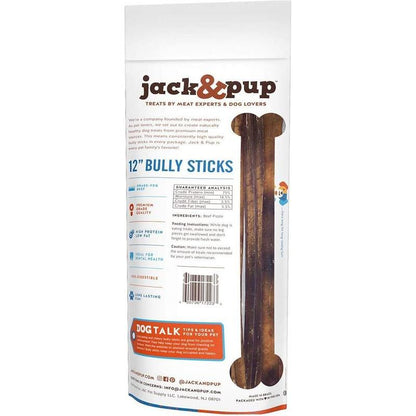 Jack & Pup 12-Inch Premium Bully Stick Trio - Perfect Chew Treat for Dogs!