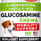 Delicious Glucosamine Chews for Dogs - Advanced Joint & Hip Care with Omega-3 Fish Oil - 180 Chicken Flavor Treats for Pain Relief - Made in USA