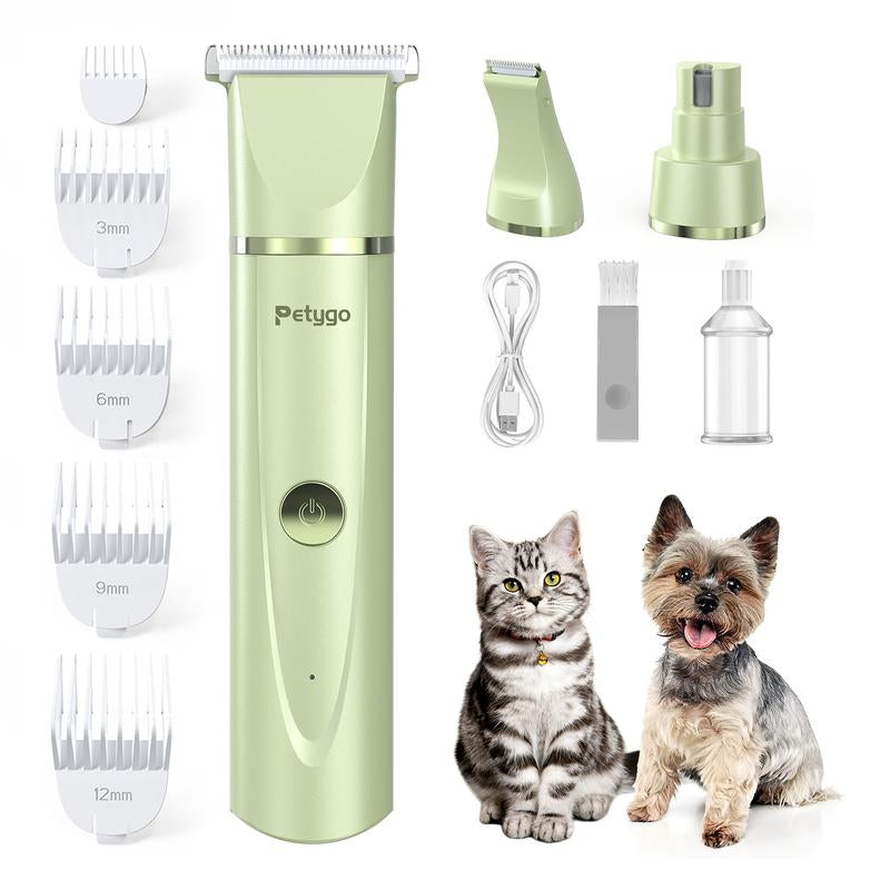 Petygo Ultimate 3-In-1 Dog Grooming Kit - Low-Noise, Rechargeable Clippers with Nail Grinder & Paw Trimmer - Perfect Gift for Pet Lovers!