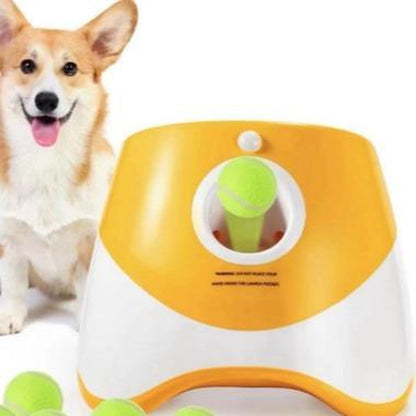 Ultimate Automatic Dog Ball Launcher - Interactive Toy with 3 Launching Distances & 3 Mini Tennis Balls for Small & Medium Dogs - Perfect for Indoor & Outdoor Fun!