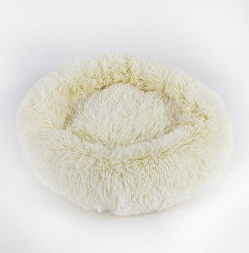 Cozy Round Plush Dog Bed for Small Dogs - Perfect Cat Litter Kennel & Puppy Nest Mat