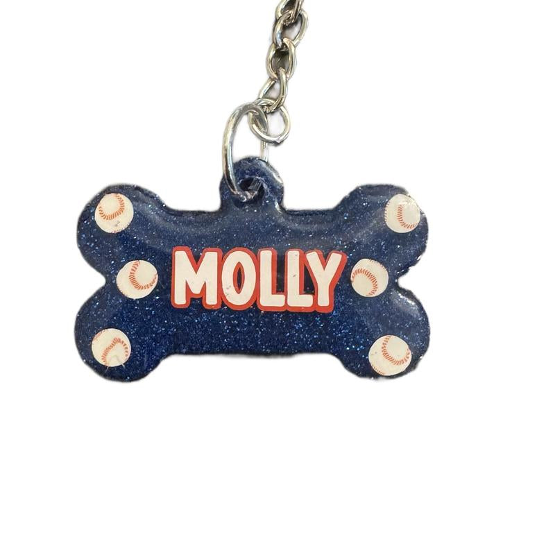 Personalized Epoxy Dog Collar Charms & Name Tags | Custom Keychains Available