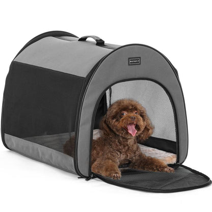 Escape-Proof Portable Dog Crate - Collapsible Soft-Sided Kennel with Arch Design