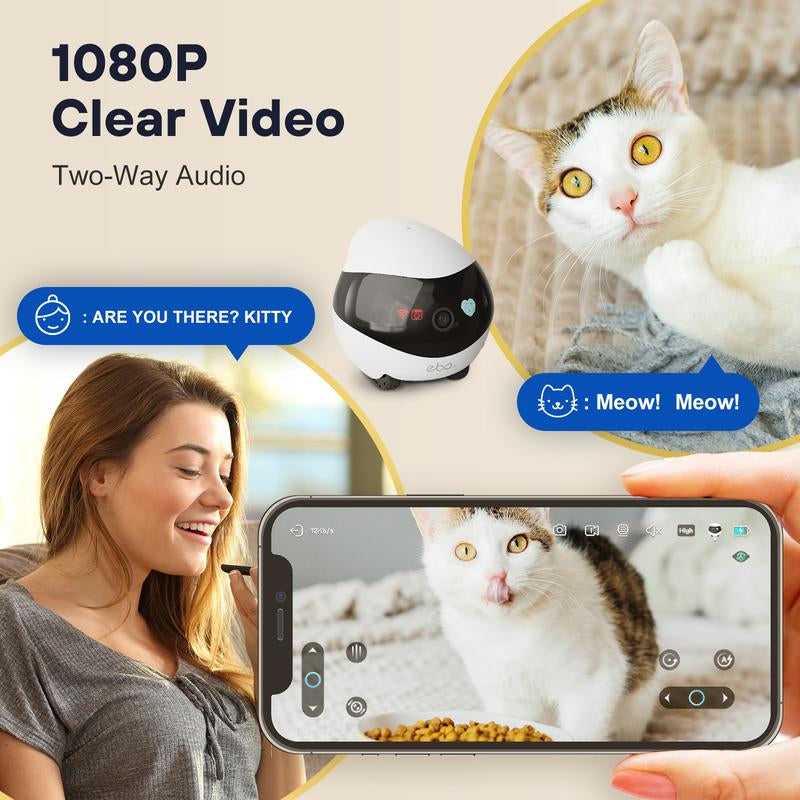 Enabot Ebo SE: Smart Movable Pet Camera with 1080P Video, Night Vision, 2-Way Talk & Self-Charging for Home Security