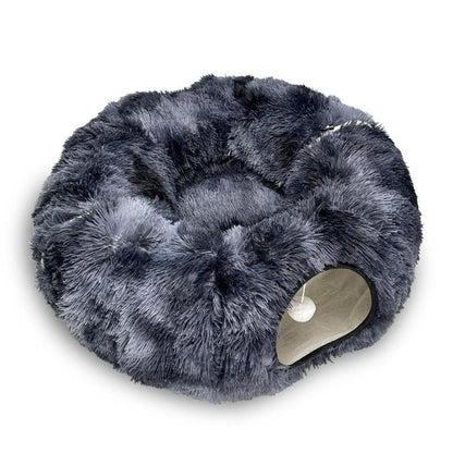 Cozy Full Moon Shaped Pet Bed & Summer Cat Tunnel - Plush Playground for Dogs & Cats, Perfect Holiday Gift!