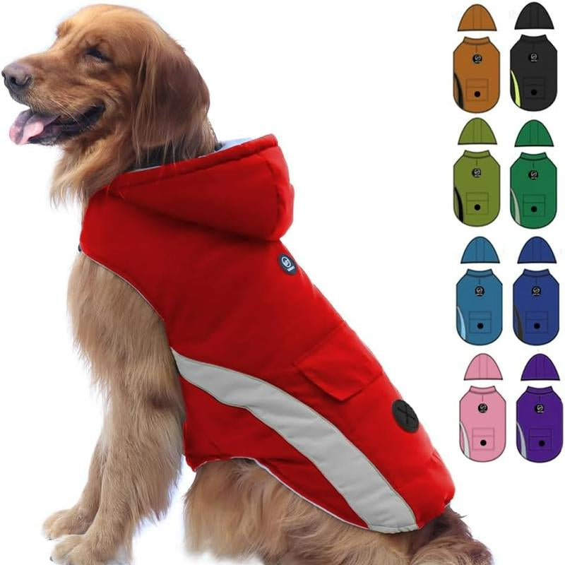 EMUST Cozy Winter Dog Jacket with Hood - Windproof & Warm Coat for Puppies and Small Dogs