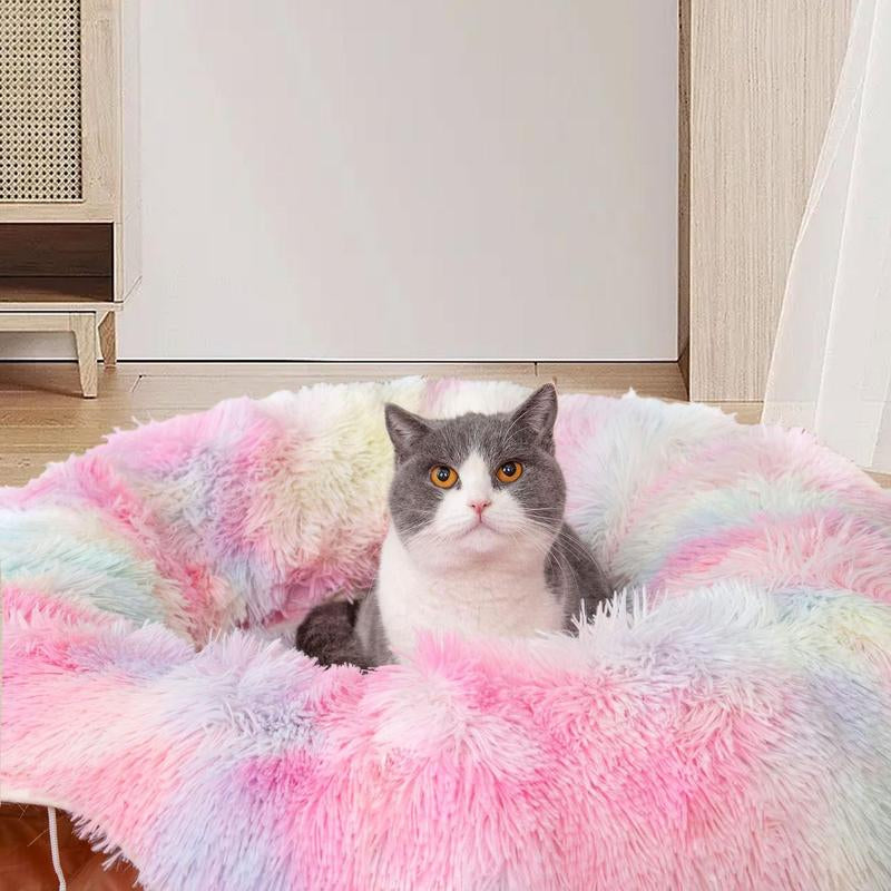 Cozy Full Moon Shaped Pet Bed & Summer Cat Tunnel - Plush Playground for Dogs & Cats, Perfect Holiday Gift!