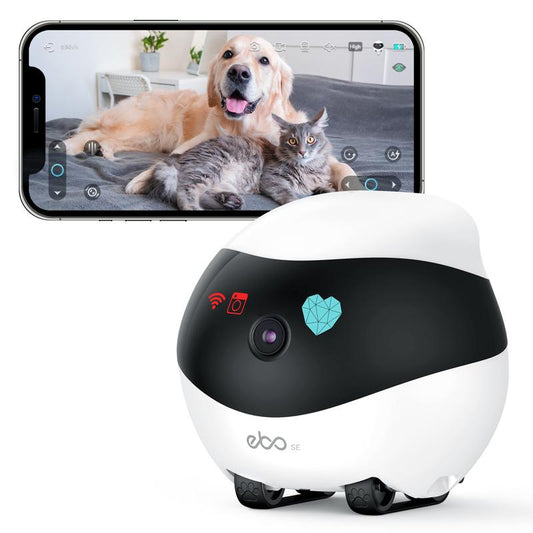 Enabot Ebo SE: Smart Movable Pet Camera with 1080P Video, Night Vision, 2-Way Talk & Self-Charging for Home Security