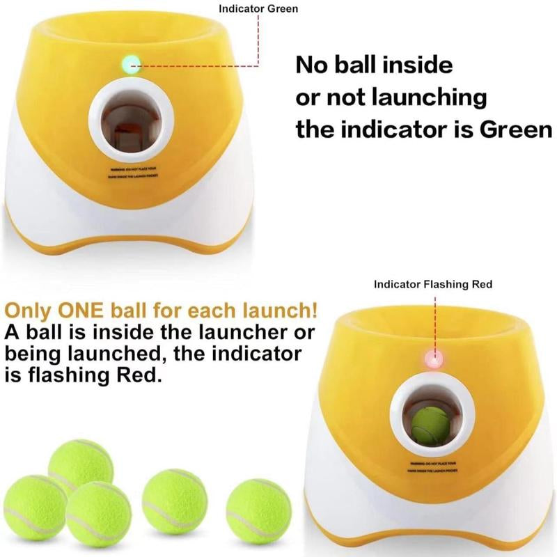 Ultimate Automatic Dog Ball Launcher - Interactive Toy with 3 Launching Distances & 3 Mini Tennis Balls for Small & Medium Dogs - Perfect for Indoor & Outdoor Fun!