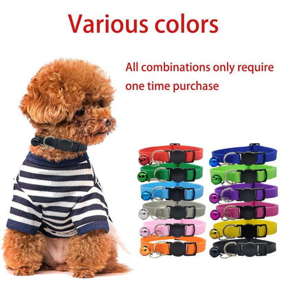 Vibrant Breakaway Pet Collar Set - 12 Colorful Nylon Collars with Safety Buckles for Puppies and Kittens