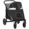 Halo Mall One-Click Foldable Pet Stroller for Medium to Large Dogs - Smooth Ride with Shock Absorption, Safety Leash & Storage - Stylish Gray Design