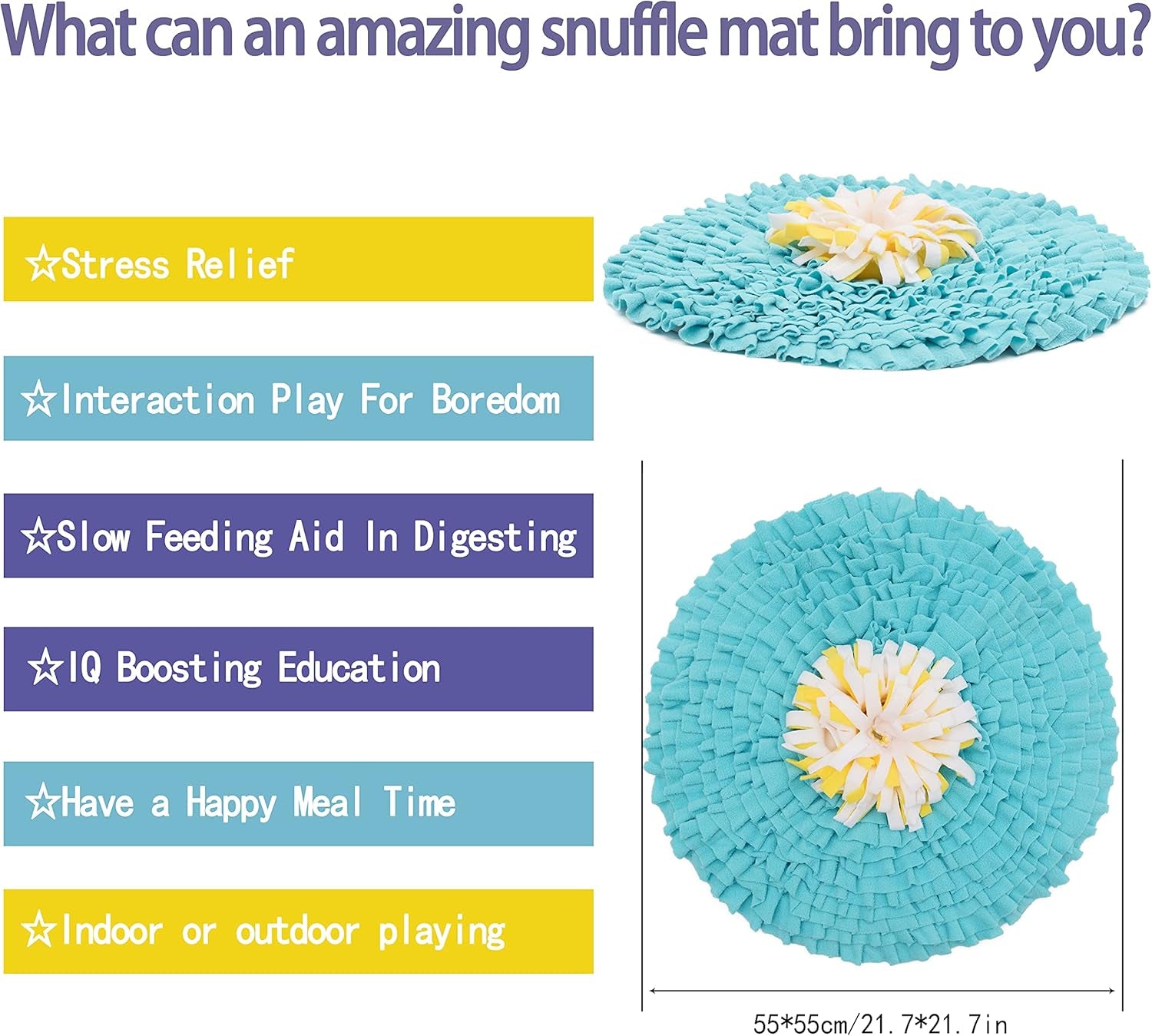 Interactive Snuffle Mat for Dogs & Cats - Durable, Washable Foraging Toy for All Sizes