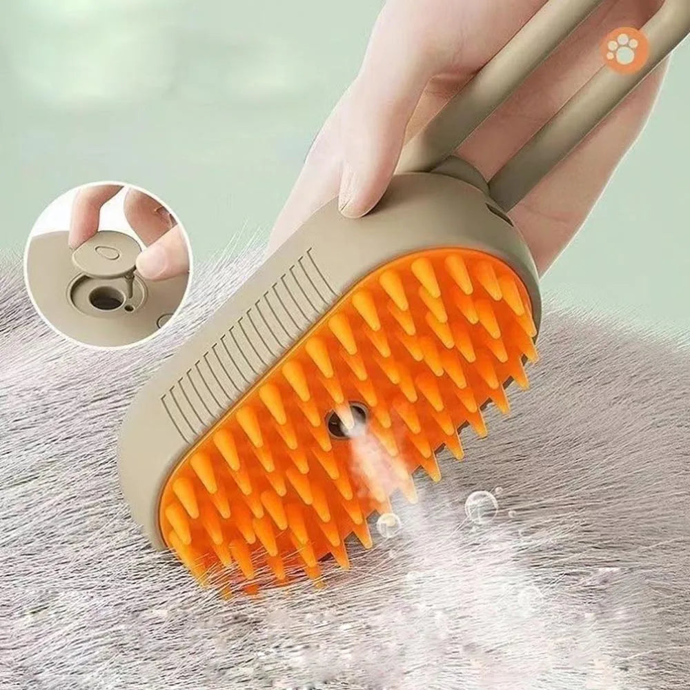 3-in-1 Electric Cat & Dog Steam Brush - Groom, Massage, and Remove Hair Effortlessly!