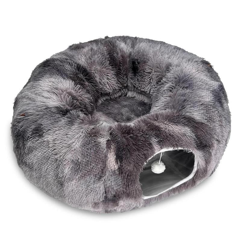 Cozy Full Moon Shaped Pet Bed & Summer Cat Tunnel - Plush Playground for Dogs & Cats, Perfect Holiday Gift!