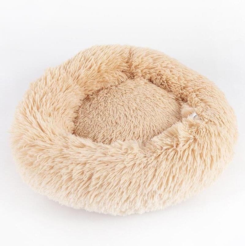 Cozy Round Plush Dog Bed for Small Dogs - Perfect Cat Litter Kennel & Puppy Nest Mat