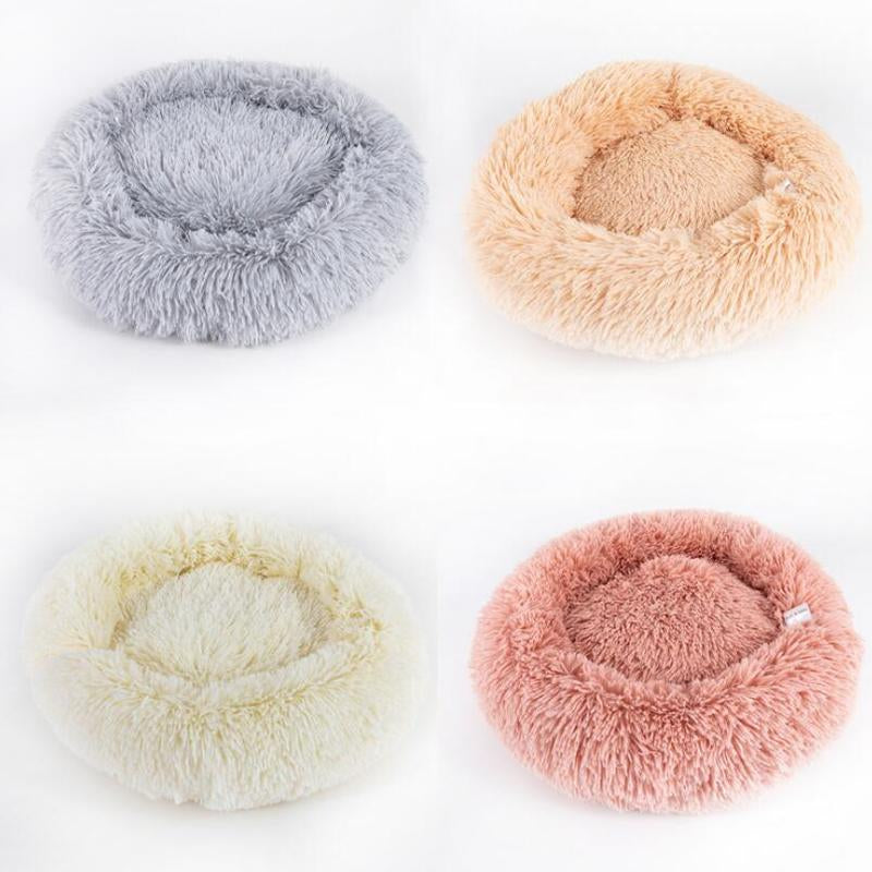 Cozy Round Plush Dog Bed for Small Dogs - Perfect Cat Litter Kennel & Puppy Nest Mat