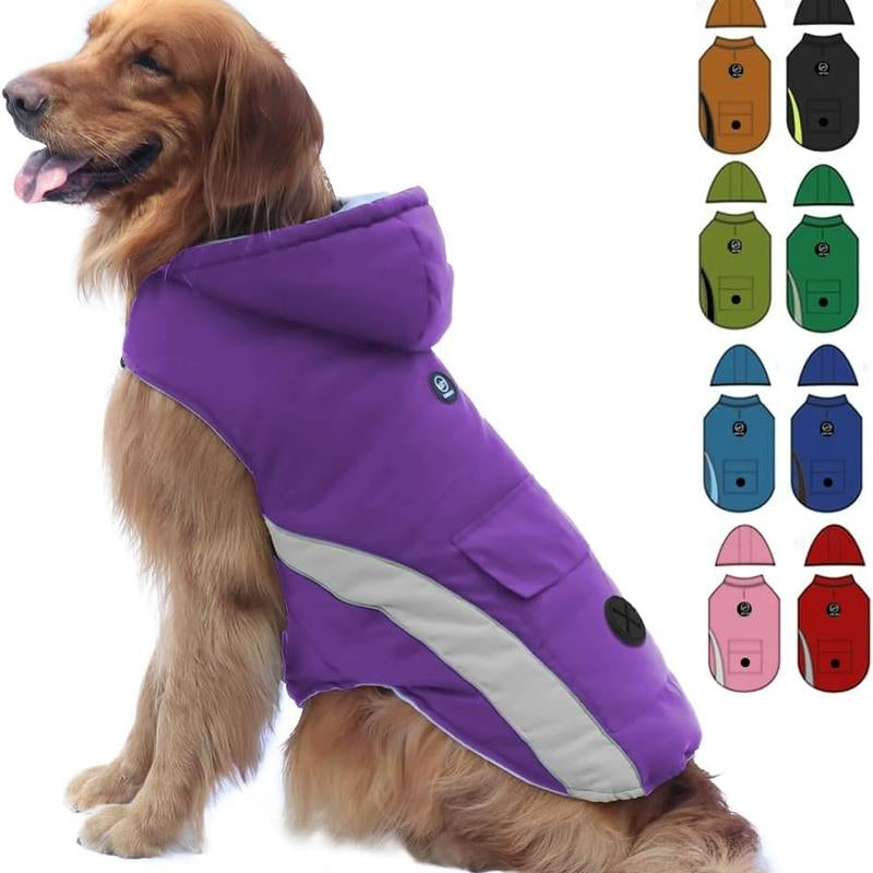 EMUST Cozy Winter Dog Jacket with Hood - Windproof & Warm Coat for Puppies and Small Dogs