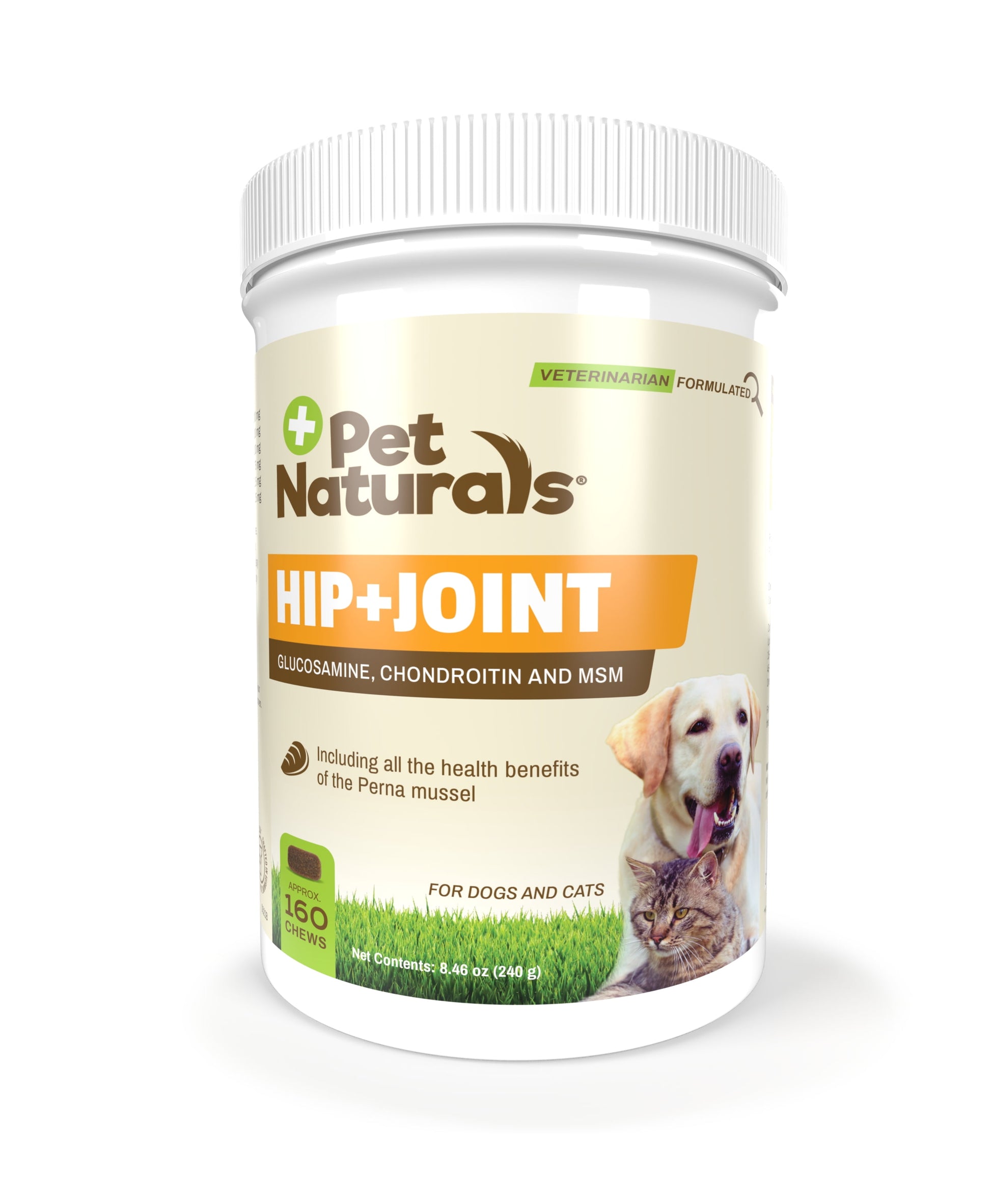 Delicious Duck Flavor Hip & Joint Chews for Dogs and Cats - Glucosamine, Chondroitin & MSM - 160 Count