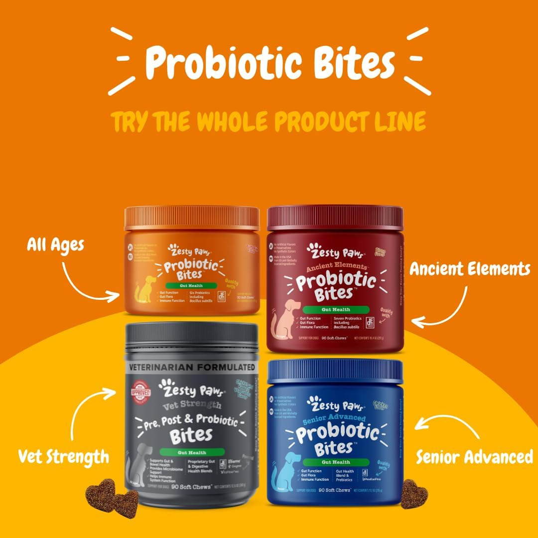 Probiotics for Dogs - Soft Chews with Digestive Enzymes for Optimal Gut Health & Immune Support - Clinically Studied DE111 - Delicious Chicken Flavor