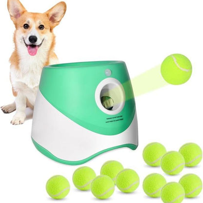 Ultimate Automatic Dog Ball Launcher - Interactive Toy with 3 Launching Distances & 3 Mini Tennis Balls for Small & Medium Dogs - Perfect for Indoor & Outdoor Fun!