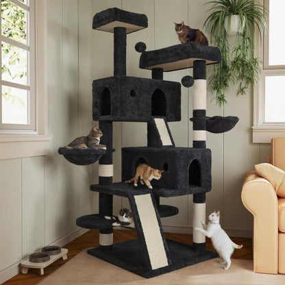 MUTICOR 68" Cat Tree Tower - Ultimate Condo & Scratch Post for Kittens and Big Cats with Plush Toys and Balls