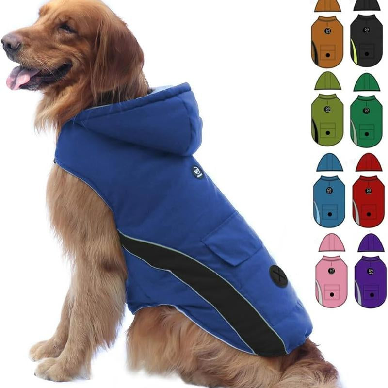 EMUST Cozy Winter Dog Jacket with Hood - Windproof & Warm Coat for Puppies and Small Dogs