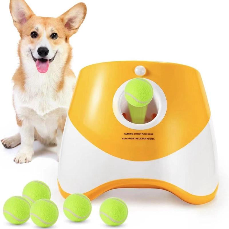 Ultimate Automatic Dog Ball Launcher - Interactive Toy with 3 Launching Distances & 3 Mini Tennis Balls for Small & Medium Dogs - Perfect for Indoor & Outdoor Fun!