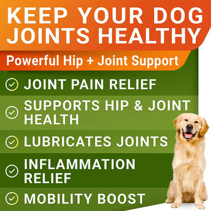 Delicious Glucosamine Chews for Dogs - Advanced Joint & Hip Care with Omega-3 Fish Oil - 180 Chicken Flavor Treats for Pain Relief - Made in USA