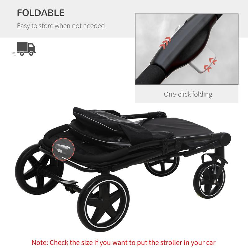 Halo Mall One-Click Foldable Pet Stroller for Medium to Large Dogs - Smooth Ride with Shock Absorption, Safety Leash & Storage - Stylish Gray Design