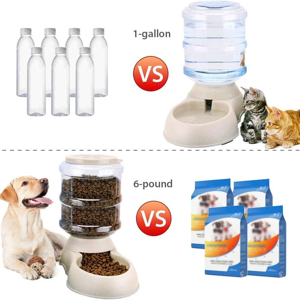 Automatic 3.75L Pet Feeder & Water Dispenser - Ideal for Cats, Dogs, and Puppies - Detachable Design for Easy Cleaning