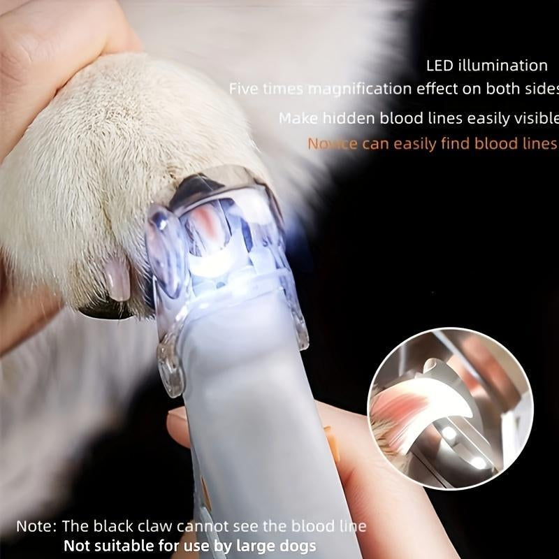 Illuminate Your Pet's Grooming: Portable Nail Clipper with Light for Dogs & Cats - Ultimate Nail Care Tool!