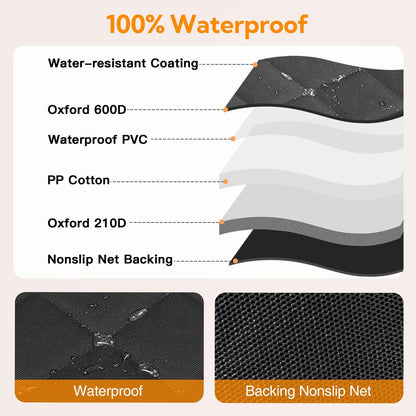 Premium Waterproof Dog Car Seat Cover - Heavy Duty Hammock with Mesh Window & Non-Slip Protection for Cars, Trucks, and SUVs