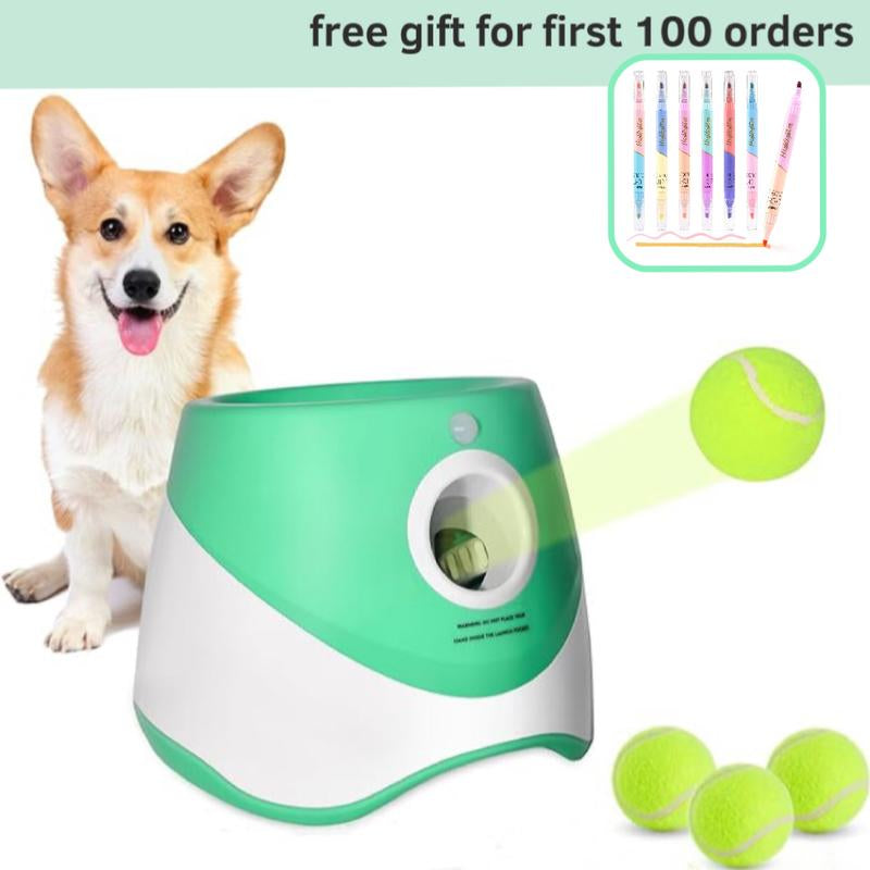 Ultimate Automatic Dog Ball Launcher - Interactive Toy with 3 Launching Distances & 3 Mini Tennis Balls for Small & Medium Dogs - Perfect for Indoor & Outdoor Fun!