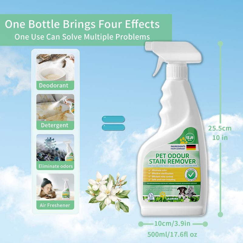 THUNDEREAL Pet Deodorizer - 500ml Jasmine & Peach Freshness, Instantly Eliminates Odor, Long-Lasting Home Freshness!