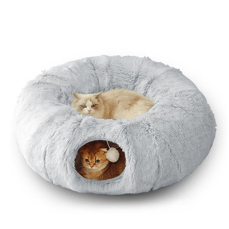 Cozy Full Moon Shaped Pet Bed & Summer Cat Tunnel - Plush Playground for Dogs & Cats, Perfect Holiday Gift!