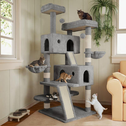 MUTICOR 68" Cat Tree Tower - Ultimate Condo & Scratch Post for Kittens and Big Cats with Plush Toys and Balls