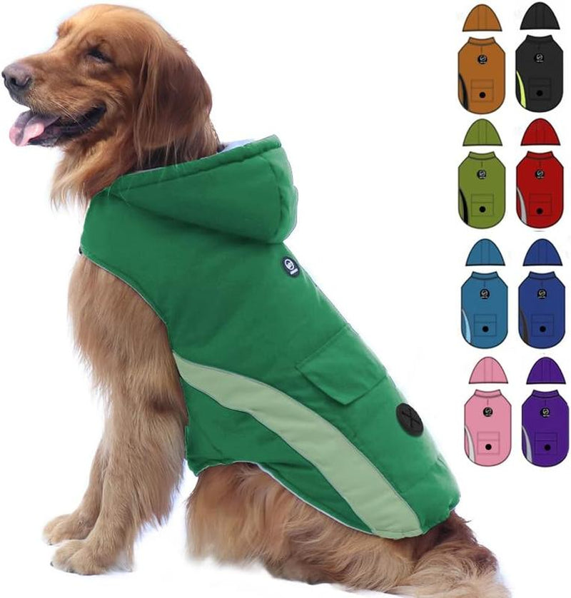 EMUST Cozy Winter Dog Jacket with Hood - Windproof & Warm Coat for Puppies and Small Dogs