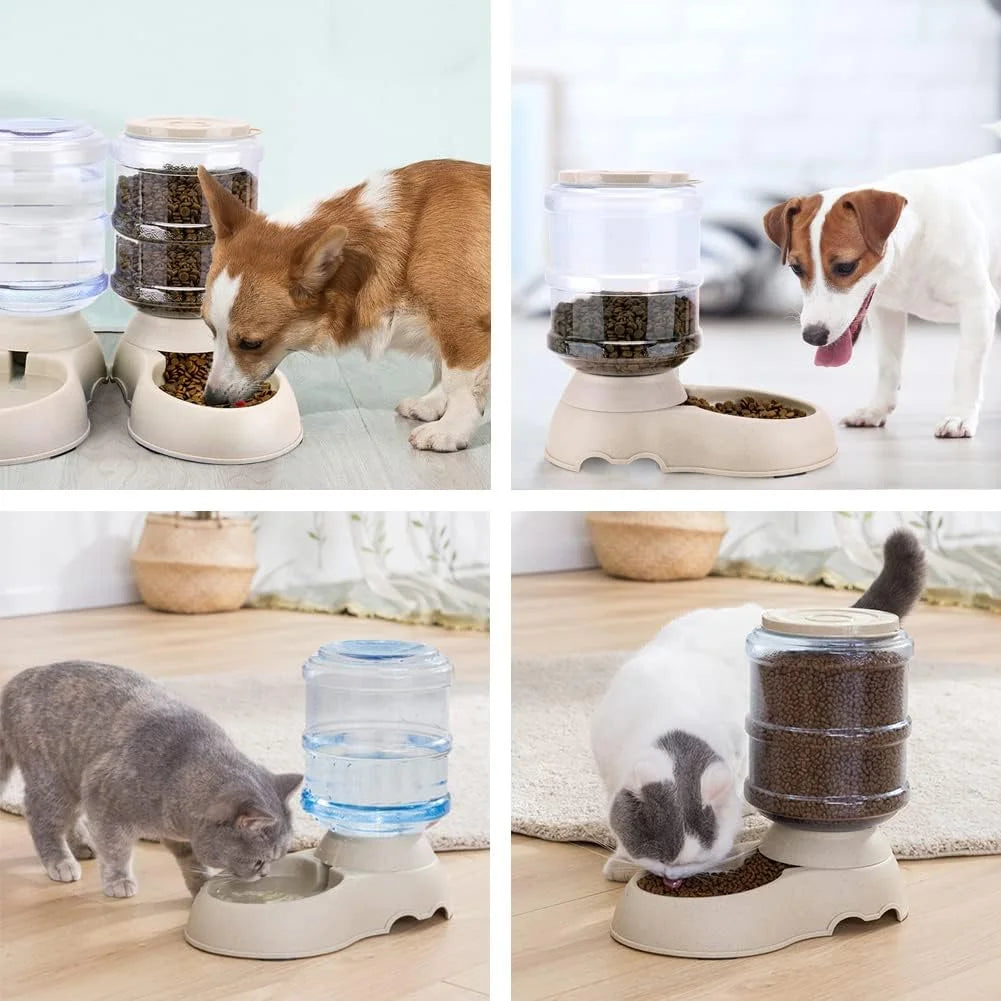 Automatic 3.75L Pet Feeder & Water Dispenser - Ideal for Cats, Dogs, and Puppies - Detachable Design for Easy Cleaning